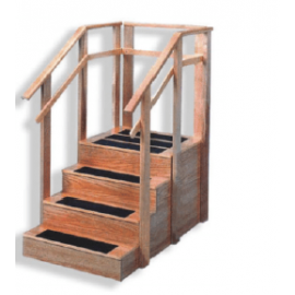 Wooden Staircase Straight 4 Steps
