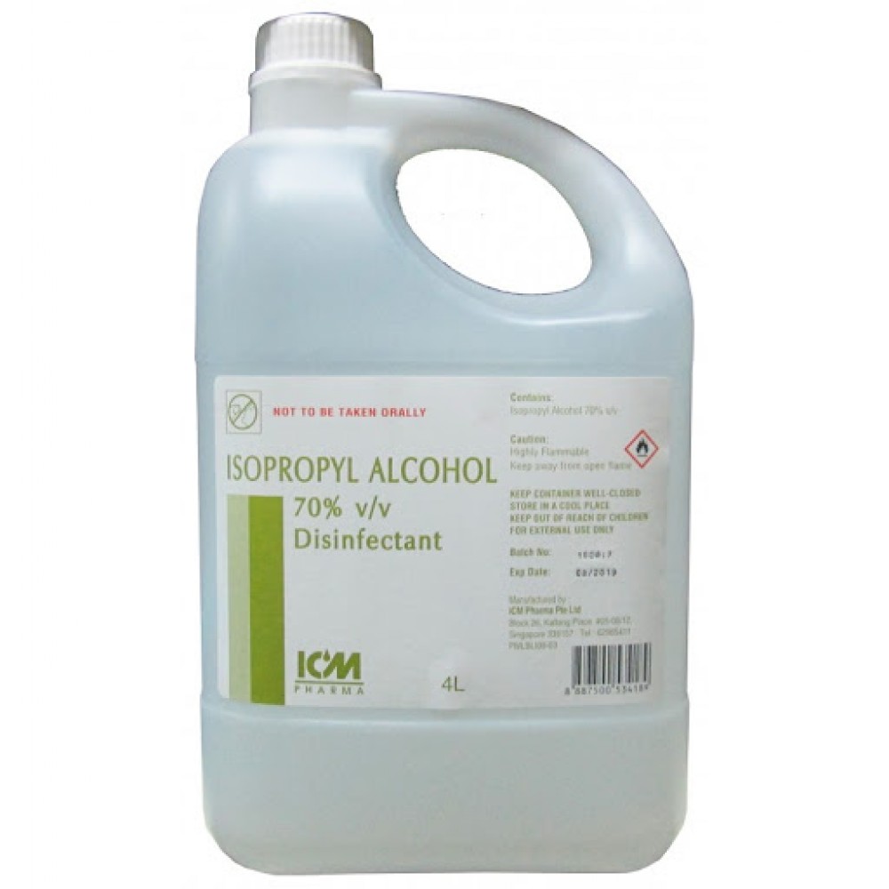 Isopropyl Alcohol 70% V/V, 4 Litres, Per Bottle