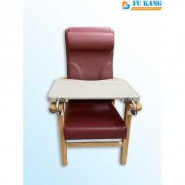 Wooden High Back Geriatric Chair with Plastic Meal Tray