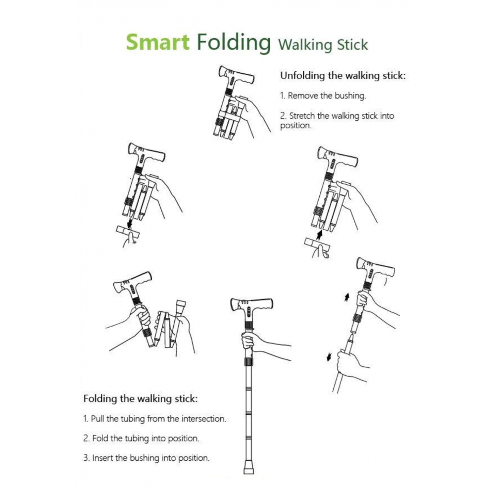 Smart Folding Walking Stick Smart Folding Walking Stick with Radio