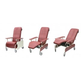 Fu Kang Three Position Mobile Recliner Geriatric Chair with Drop Down Armrest