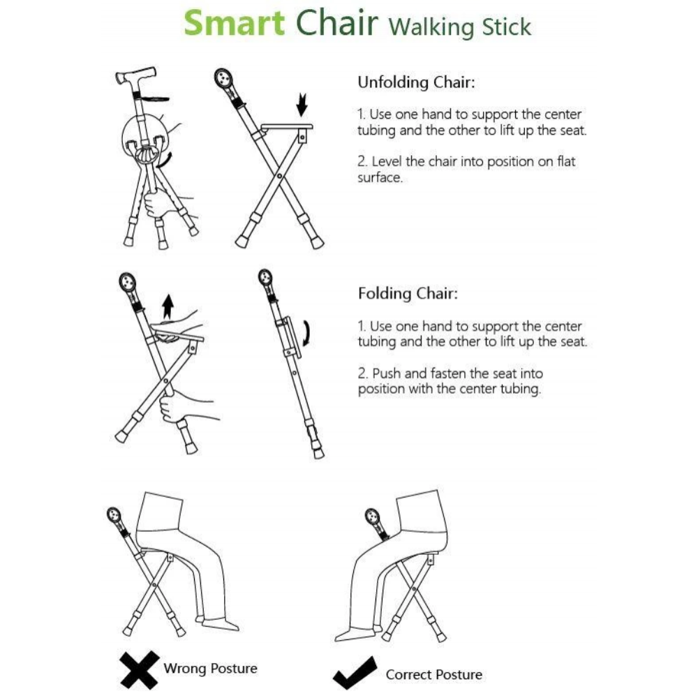 Smart Walking Stick with Chair - Smart Walking Stick with Chair for ...