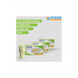 ASSURE Latex Examination Powder Free Glove (100PC/BOX)