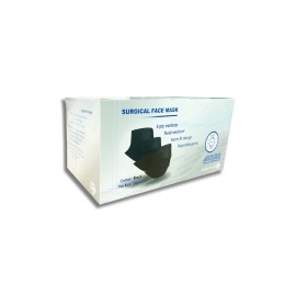 Assure Black Surgical Face Mask 3-Ply with Earloop, ASTM Level 2, EN14683 Type IIR