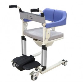 Motorized Height Adjustment Split Seat Shower Commode Transfer Chair